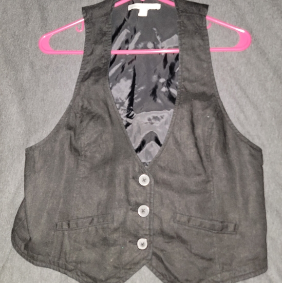 Old Navy Button Front Vest - Large - Black - Picture 1 of 5